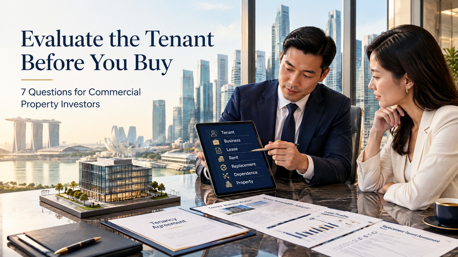 Commercial property tenant space in Singapore, the cover image for an article on how to evaluate a commercial property tenant before you buy